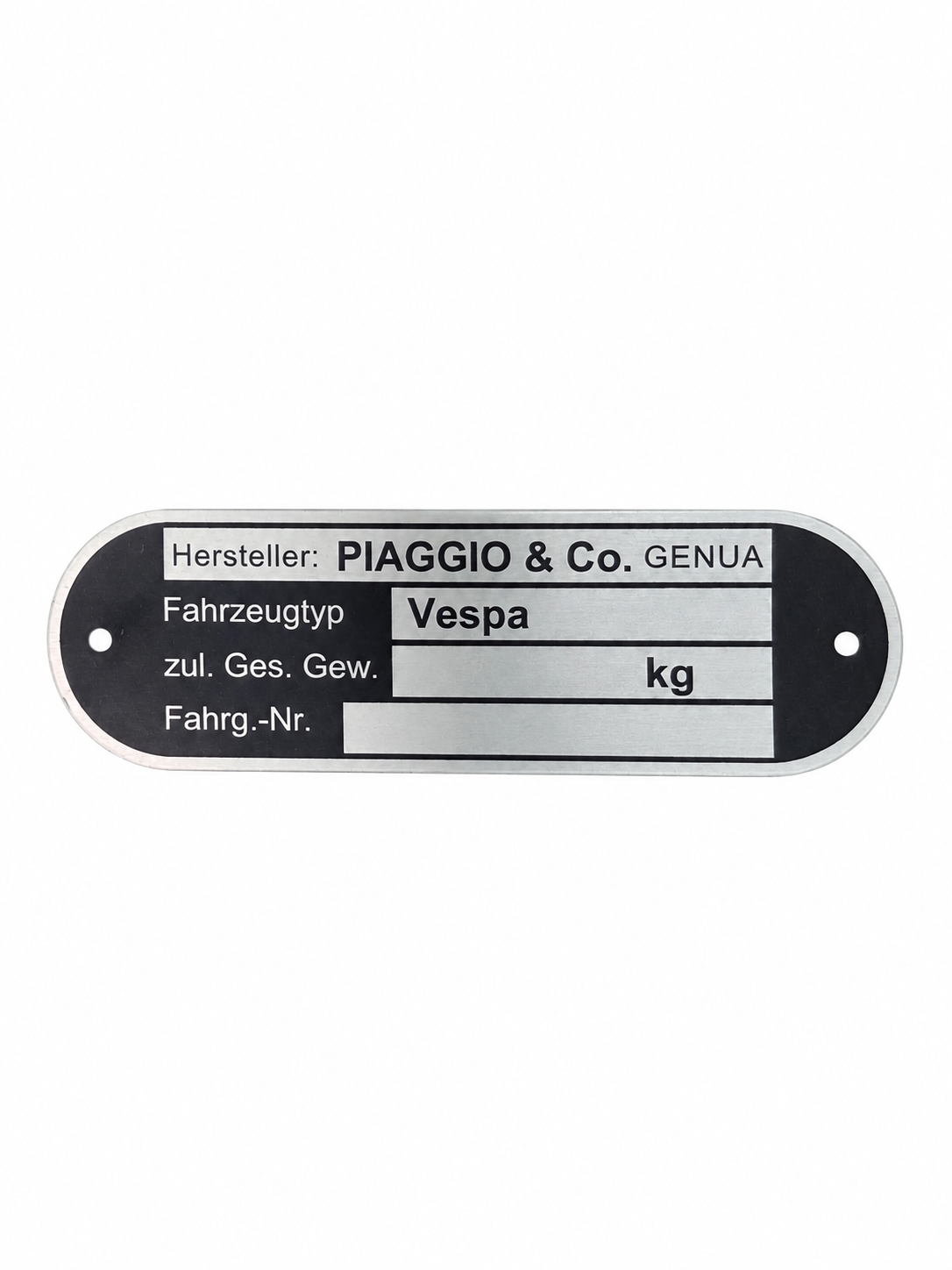 Typenschild PIAGGIO & C. Genova